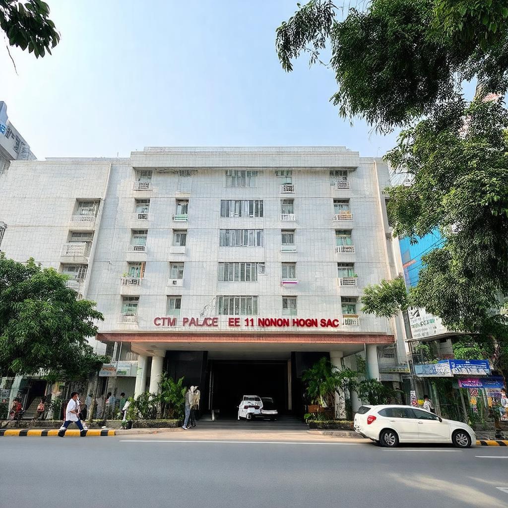 Ngoại thất tòa nhà CTM Palace 131 Nguyễn Phong Sắc, Cầu Giấy hiện đại, nằm trên mặt đường lớn, dễ dàng tiếp cận